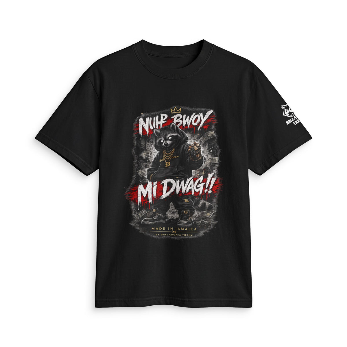 Bear Graphic T-Shirt — "Nuh Bwoy Mi Dwag" Urban Streetwear
