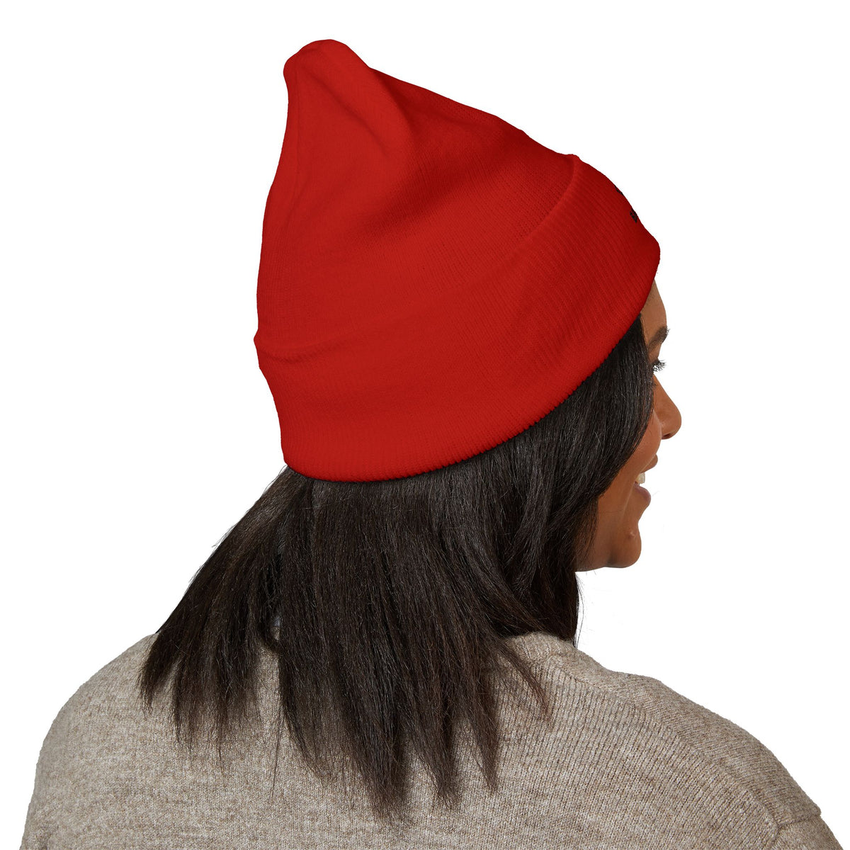 Embroidered Raccoon Logo Cuffed Beanie — Balladonia Trenz Knit Hat