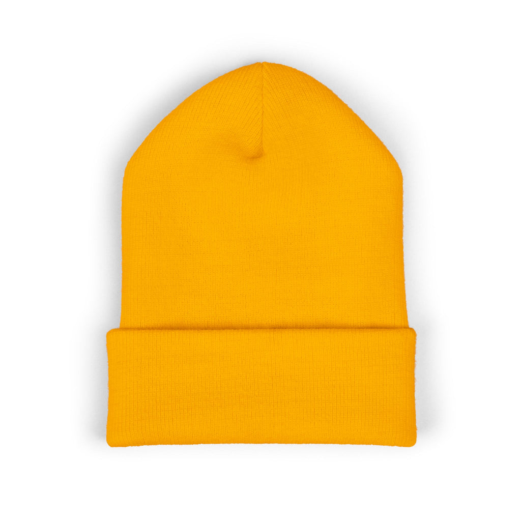 Embroidered Raccoon Logo Cuffed Beanie — Balladonia Trenz Knit Hat