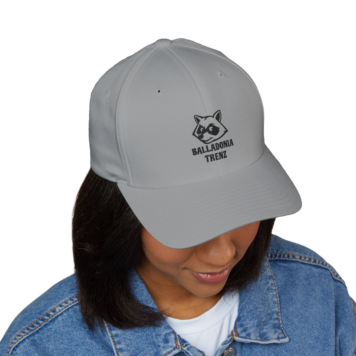 Embroidered Raccoon Logo Cap — Balladonia Trenz Structured Hat