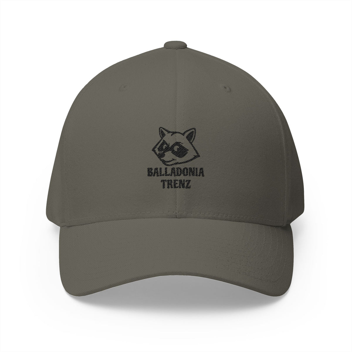 Embroidered Raccoon Logo Cap — Balladonia Trenz Structured Hat