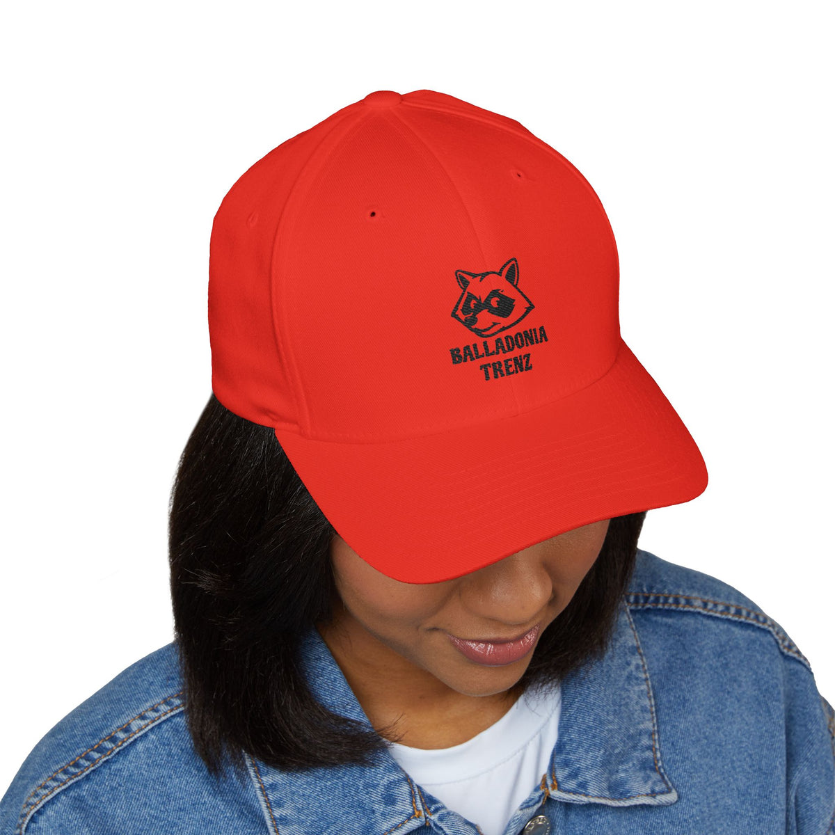 Embroidered Raccoon Logo Cap — Balladonia Trenz Structured Hat
