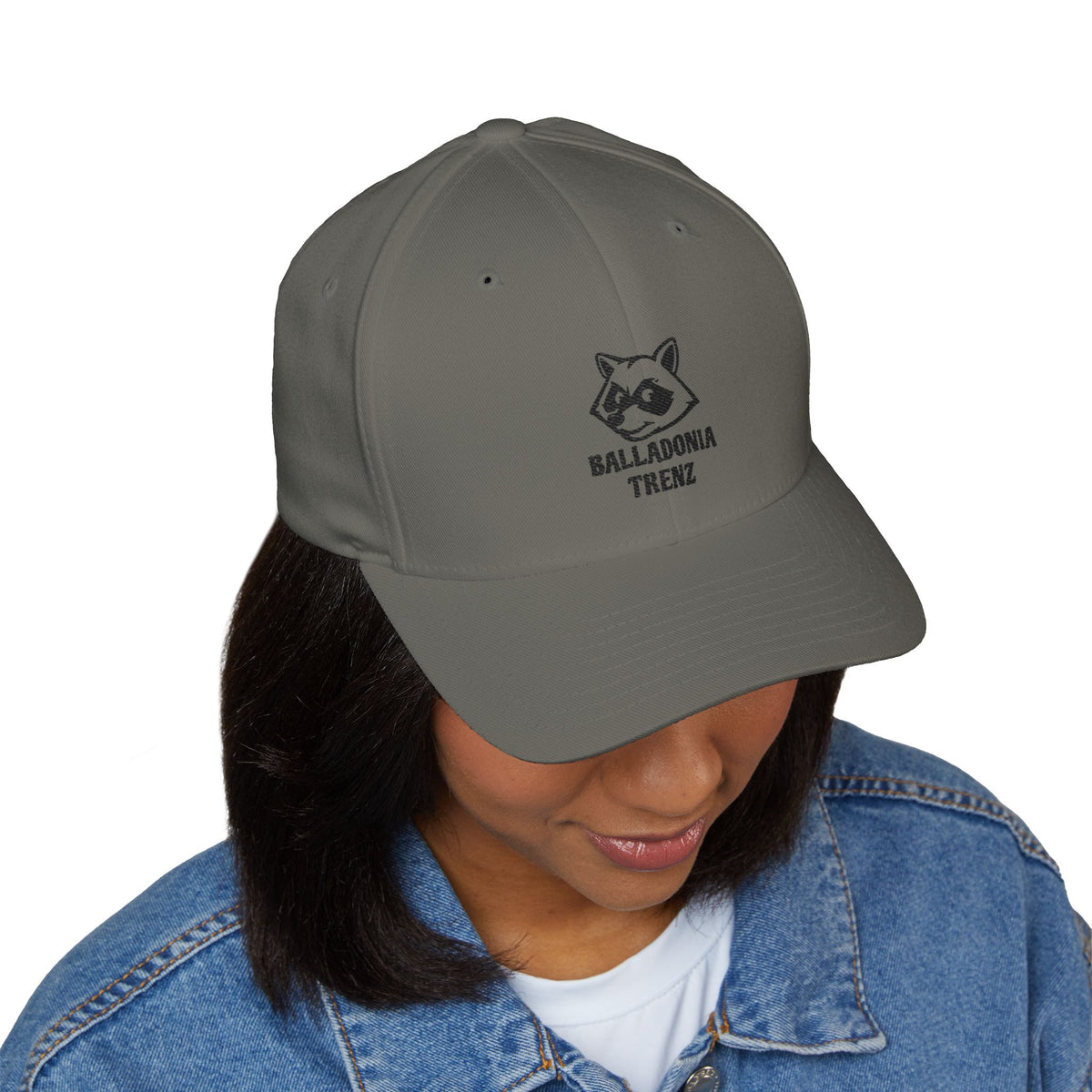 Embroidered Raccoon Logo Cap — Balladonia Trenz Structured Hat