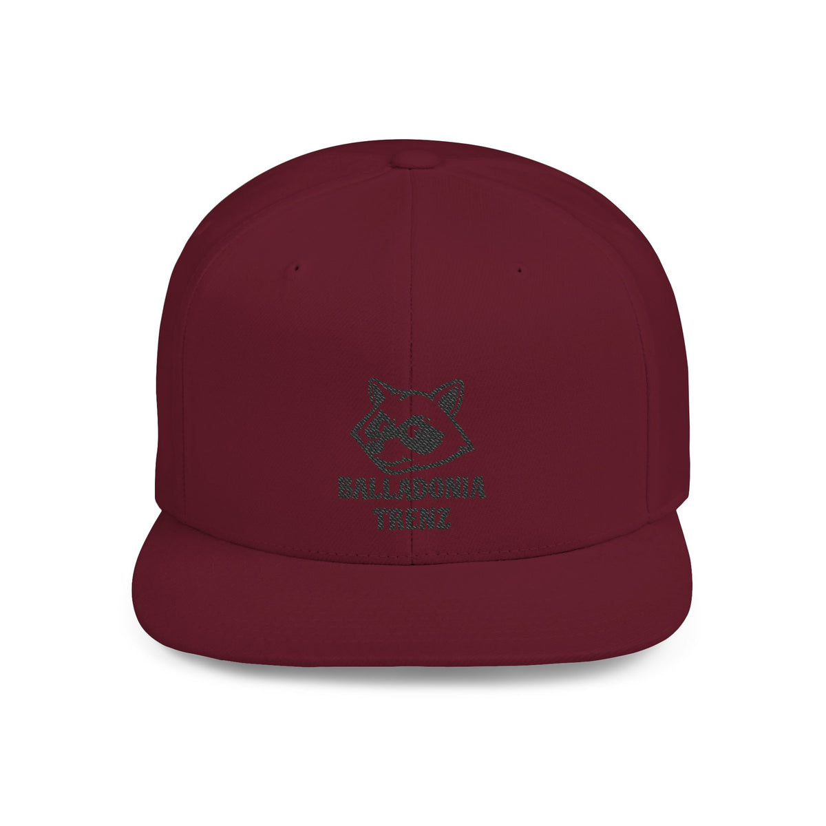 Snapback Hat — Balladonia Trenz Raccoon Logo Flat Bill Cap