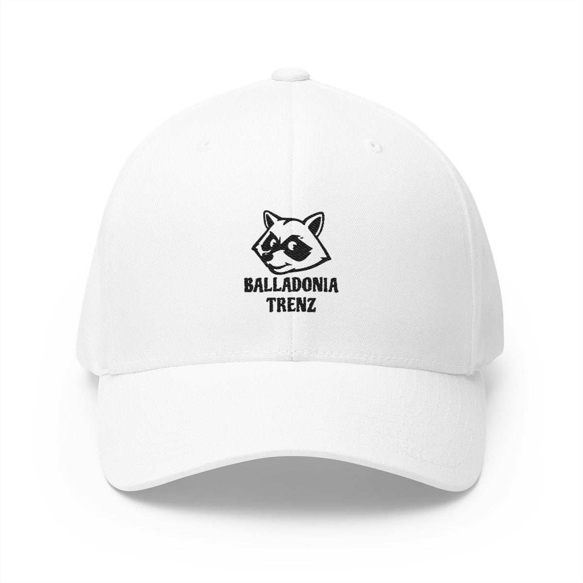 Embroidered Raccoon Logo Cap — Balladonia Trenz Structured Hat