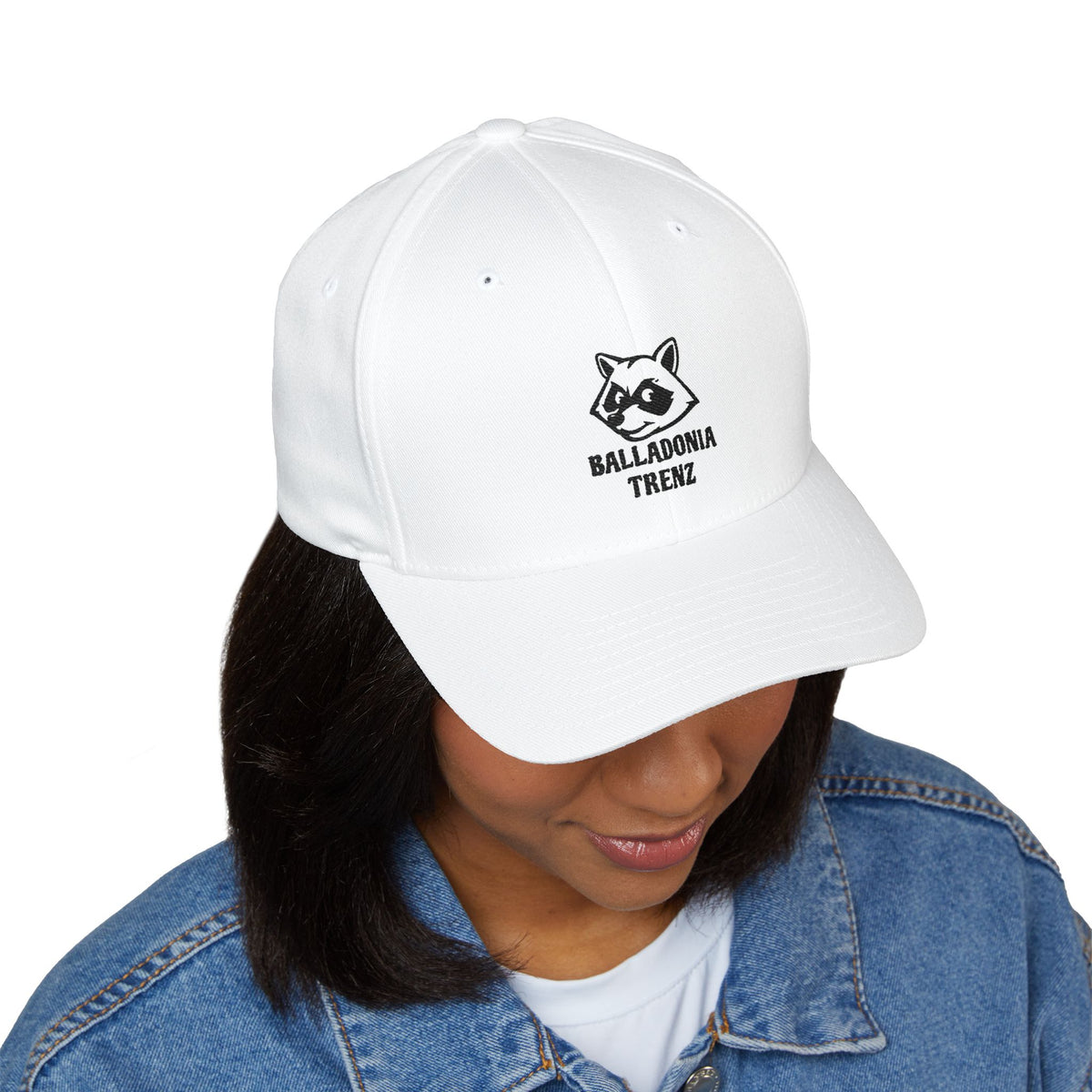 Embroidered Raccoon Logo Cap — Balladonia Trenz Structured Hat