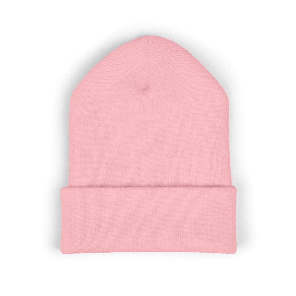 Embroidered Raccoon Logo Cuffed Beanie — Balladonia Trenz Knit Hat