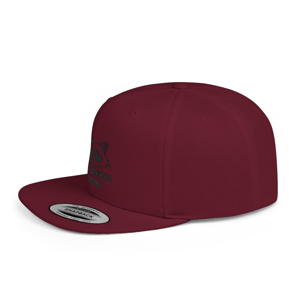 Snapback Hat — Balladonia Trenz Raccoon Logo Flat Bill Cap