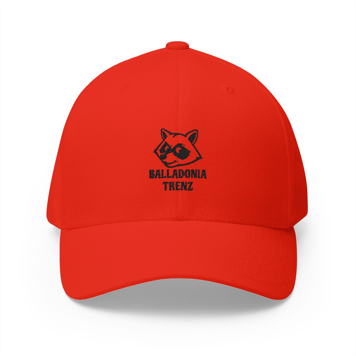 Embroidered Raccoon Logo Cap — Balladonia Trenz Structured Hat