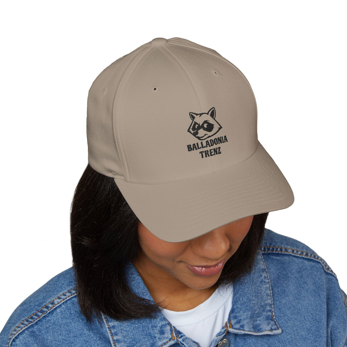 Embroidered Raccoon Logo Cap — Balladonia Trenz Structured Hat